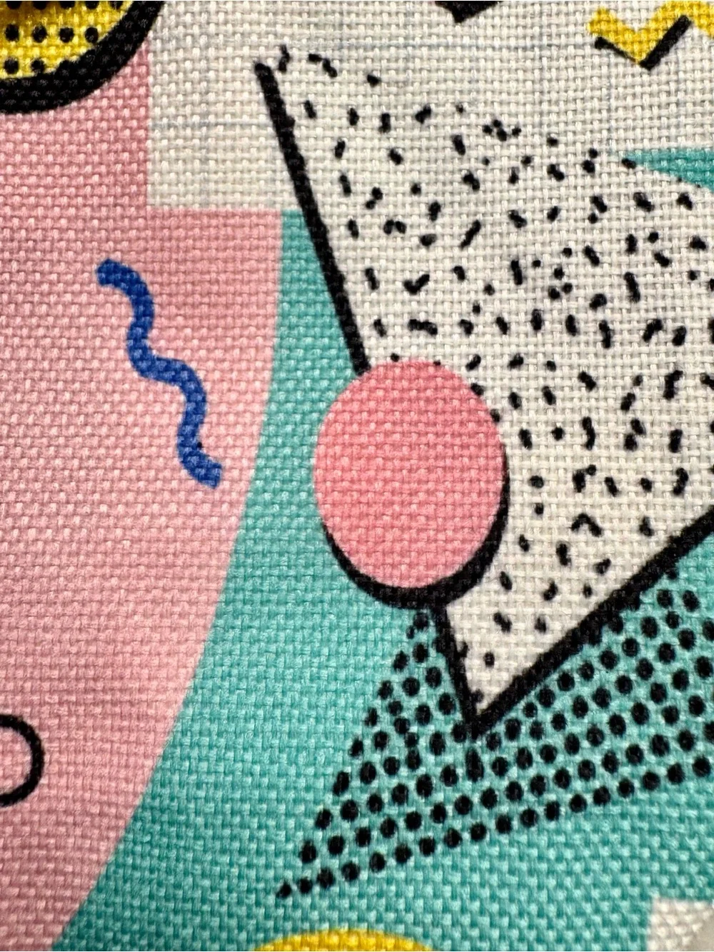New Geometric Retro 80s Style Zippered Makeup Bag w/ Cassette & Boombox Charms
